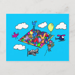 Souris sur une carte postale Aventure