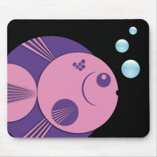 Souris Tapis de souris, Poisson Cercle, rose violet, bull