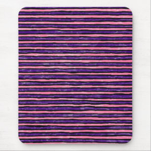Souris Tapis de souris, rayures peintes, rose et violet
