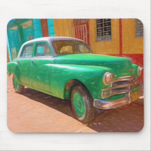 Souris Voiture américaine classique à La Havane, tapis de