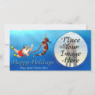 Sous-A Plongée Père Noël Et Carte photo De Seahors