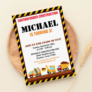 SOUS CONSTRUCTION Anniversaire Fête Invitation