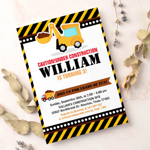 SOUS CONSTRUCTION Anniversaire Fête Invitation