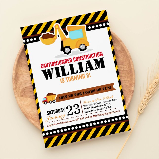 SOUS CONSTRUCTION Anniversaire Fête Invitation (Créateur téléchargé)