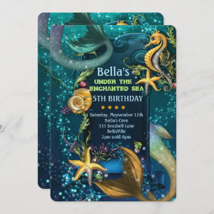 Sous la baignade de mer Invitations fête d'anniver