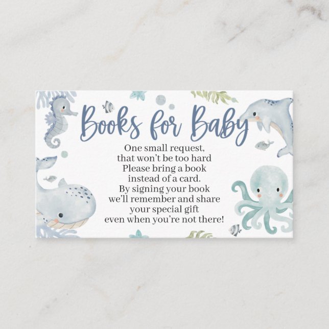 Sous la carte de Baby shower de mer pour un garçon (Devant)