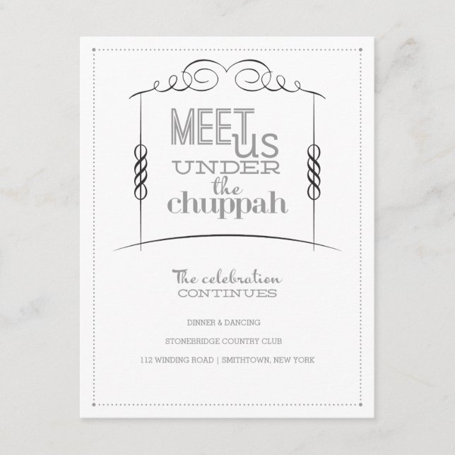 Sous la carte de mariage juif Chuppah (Devant)