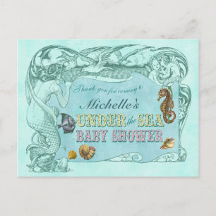 Sous la carte postale Baby shower de mer Merci