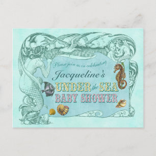 Sous la carte postale d'invitation de baby shower