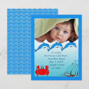 Sous la Faire-part de la petite fille de la mer