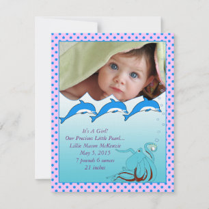 Sous la Faire-part de la petite fille de la mer