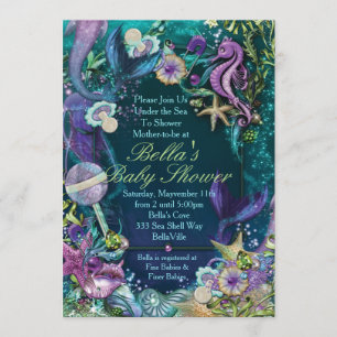Sous la mer Baby Shower Invitations
