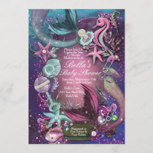 Sous la mer Baby Shower Invitations