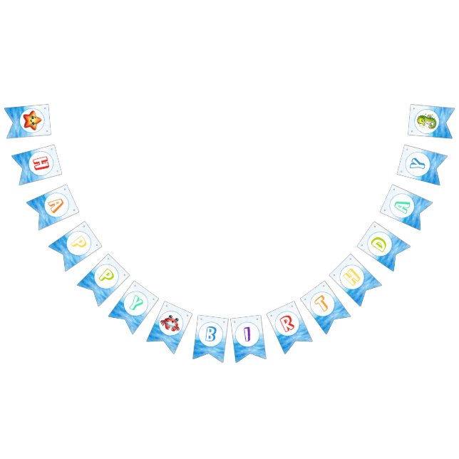 Sous La Mer Bonne Bannière D'Anniversaire Pour Enf (Tout)
