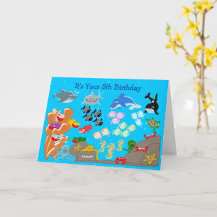 Sous la mer Carte personnalisée 5e anniversaire