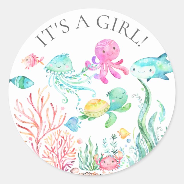 Sous la mer C'est un Sticker Fille Favor (Devant)