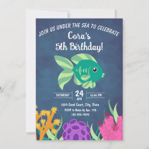 Sous la mer Coral Reef Invitation d'anniversaire