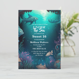Sous la mer douce 16 Invitations