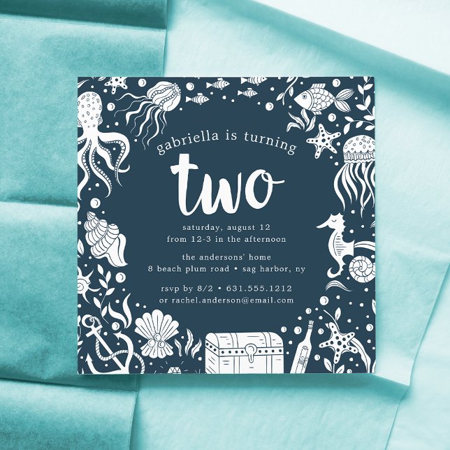 Sous la mer | Invitation de fête d'anniversaire (Créateur téléchargé)