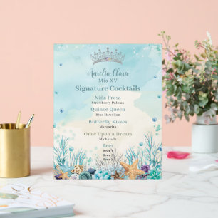 Sous la mer Quinceanera Cocktails Bar Menu
