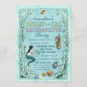 Sous la mer Sirène Invitation de la Bachelorette P