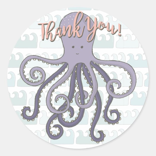 Sous la mer Stickers pieuvre (Devant)