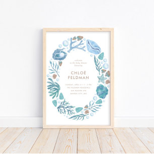 Sous l'aquarelle de mer Poster de bienvenue nautiq