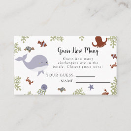 Sous le Baby shower marin Devinez combien de carte