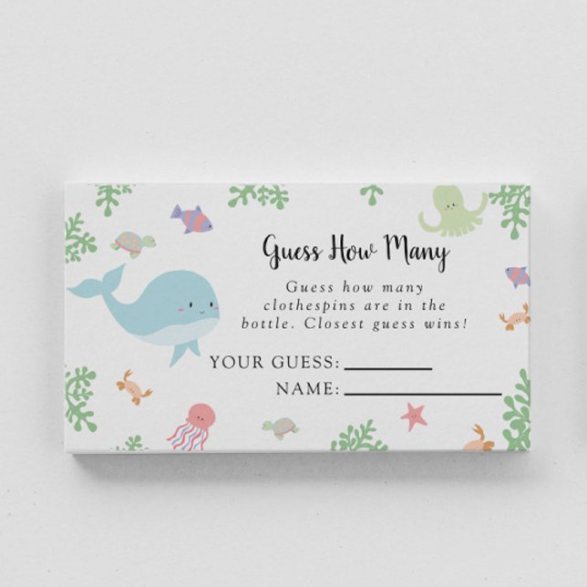 Sous le Baby shower marin Devinez combien de carte (Créateur téléchargé)