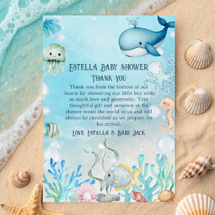 Sous le Baby shower marin Merci Cartes