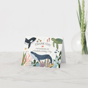 Sous le Carte de remerciements de fête d'anniversa