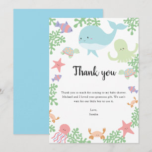 Sous le Merci du Baby shower marin Kawaii Pastel
