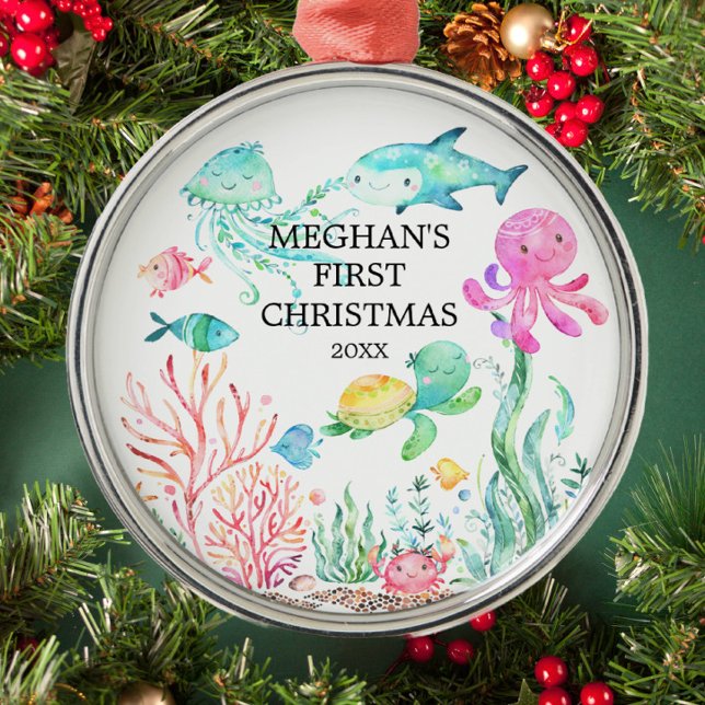 Sous le premier ornement de Noël du bébé de mer (Créateur téléchargé)