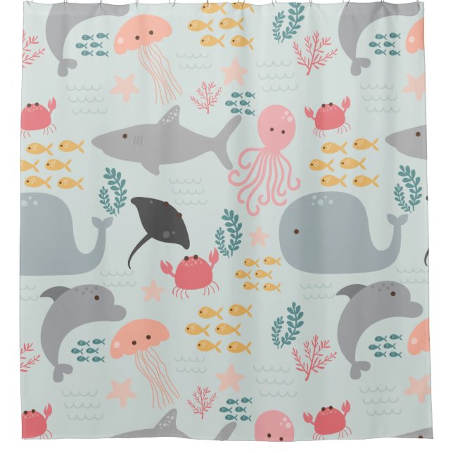 Sous le rideau de douche Motif Sea Friends (Devant)