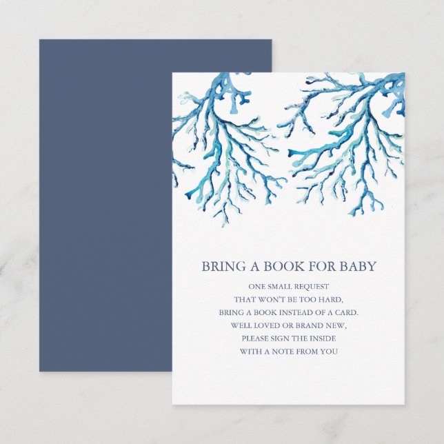 Sous le Sea Book For Baby Insert Invitation (Devant / Derrière)
