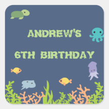 Sous le Sticker de fête d'anniversaire de la mer