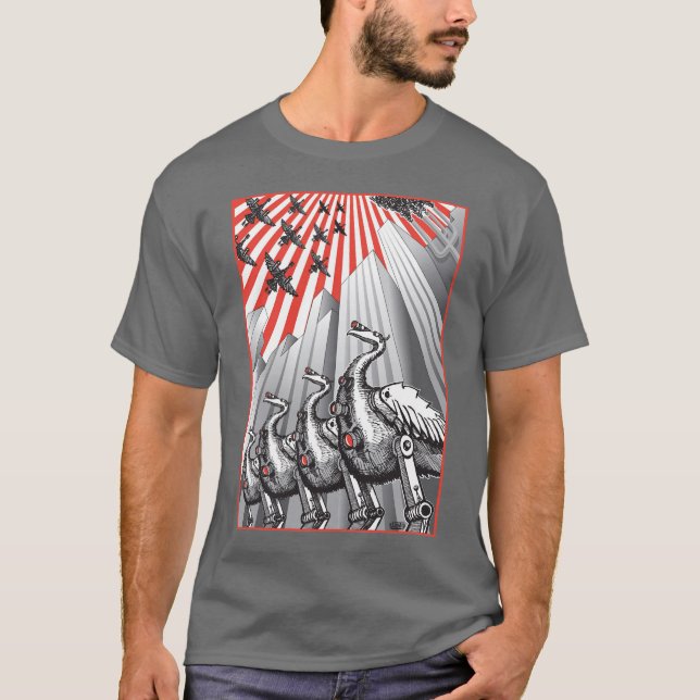 Sous le T-shirt gris-foncé de surveillance (Devant)