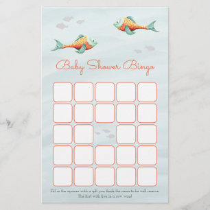 Sous le thème du poisson de mer Baby shower carte 