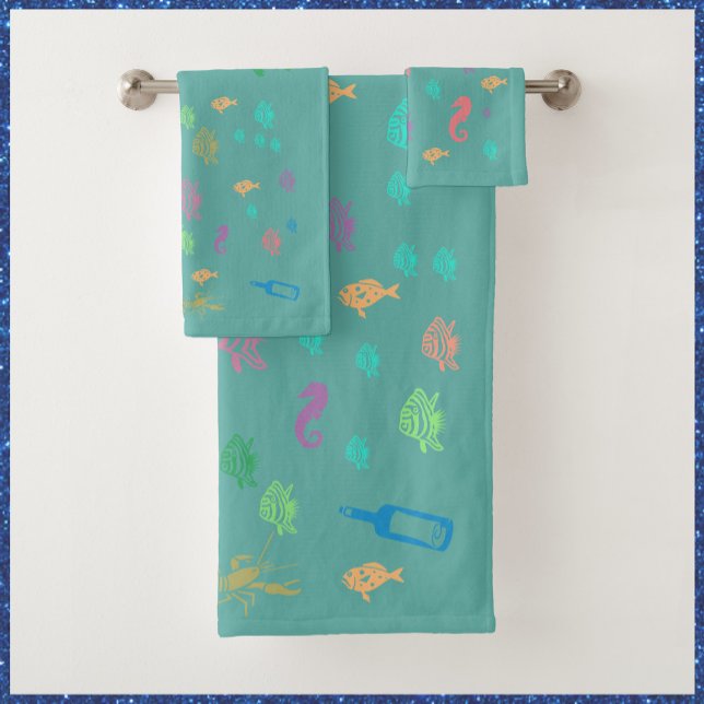 Sous le thème marin Ocean Blue Towel Set (Bookmark my store! https://www.zazzle.com/store/capricepetit)
