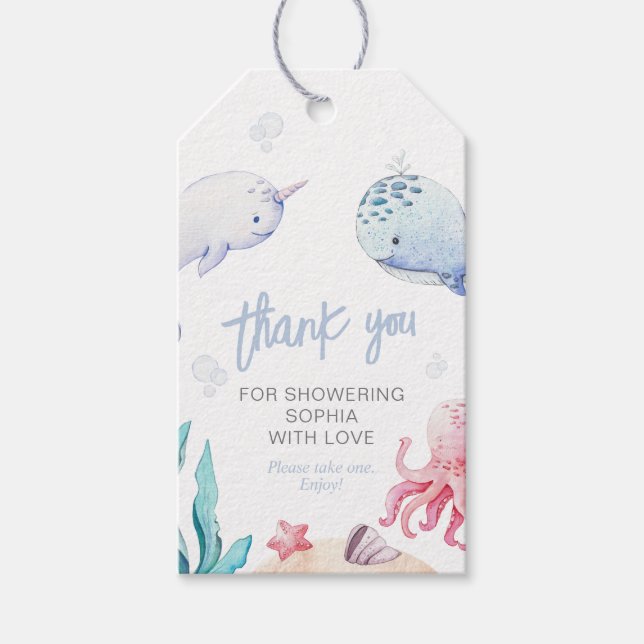 Sous les étiquettes Cadeaux du Baby shower de mer (Devant)