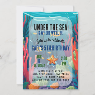 Sous l'océan Mer Animal Boy Invitation Anniversair