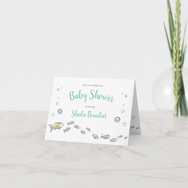 Sous L'Océan Mer Baby shower Thématique Invitation (Devant)