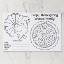 Sous-main d'activité de Thanksgiving