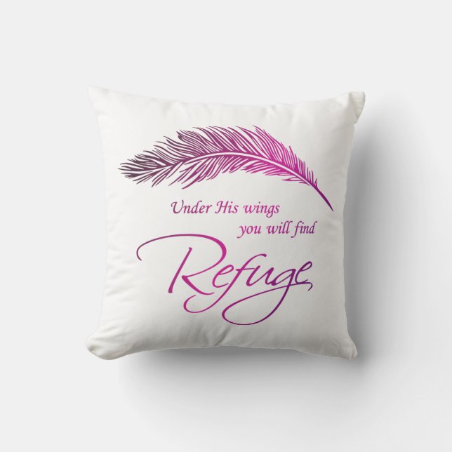 Sous Ses Ailes, Vous Trouverez Refuge Jeu Oreiller (Recto)