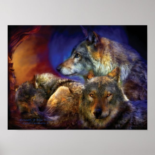 Sous Une Poster D'Art Blue Moon / Impression (Devant)