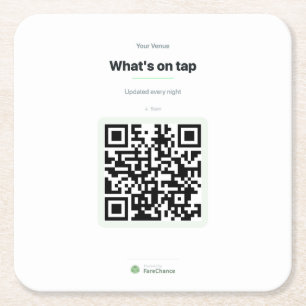 Sous-verre à code QR pour restaurants et cafés