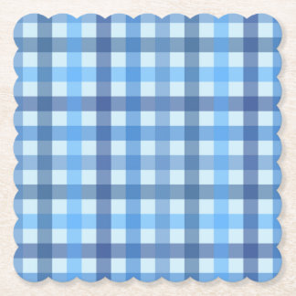 Sous-verre en papier à motif gingham six couleurs