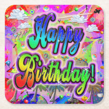 Sous-verre en papier anniversaire Vista Express