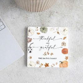 Sous-verre en papier carré pour dîner de Thanksgiv