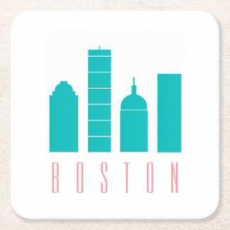 Sous-verre en papier de la skyline de Boston